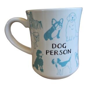Opal House Dog Person  Coffee Cup Mug 14oz White And Blue